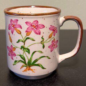 Vintage Hearthside Buffet Ware Japan Otagiri Floral Pink Stoneware Cup Mug